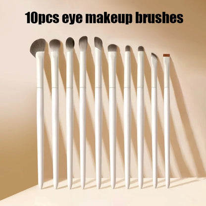 5/6/8/10pcs Natural Eye Makeup Brushes Set Detail Eyeshadow Brush Makeup Brush White Ultra Soft Eyeshadow Eyeliner Makeup Tool RELUX.STORE
