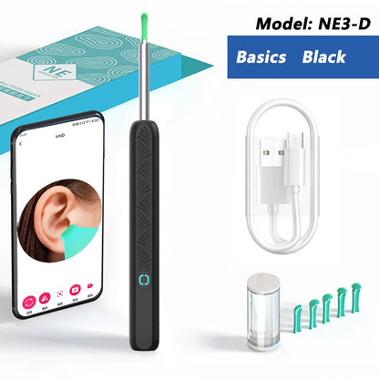 Visual Ear Wax Cleaner with Camera Safe Earwax Removal Endoscope with 5M Camera Luminous Otoscope Ear Cleaning Tools Ear Care
