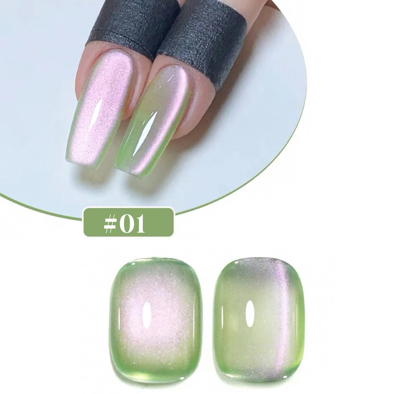 1/6PCS SS25 Cat Eye Gel Polish w/Glass Beads & Crystal, 5 Colors Salon DIY Nail Supplies Kit for Pro Nails Manicure RELUX.STORE