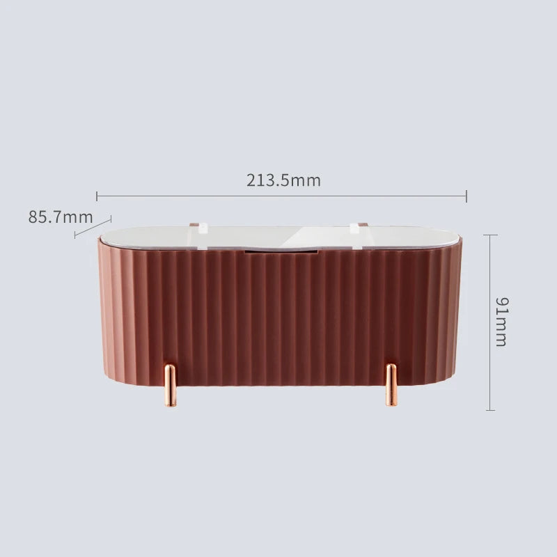 Cotton Swab Organizer Holder Cotton Pad Storage Box Transparent Remover Paper Makeup Box With Lid Dustproof Desktop Makeup RELUX.STORE
