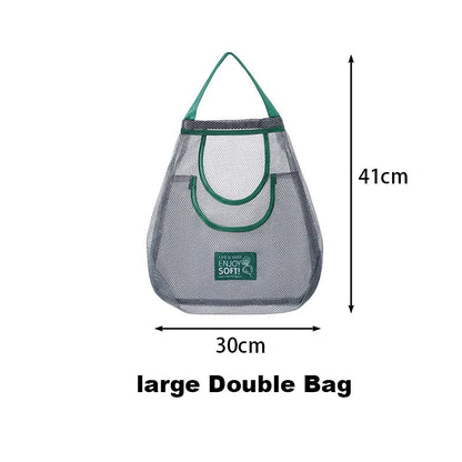 Reusable Storage Bags Kitchen Hanging Mesh Bag Home Fruit And Vegetable Storage Net Bag For Ginger Garlic Potatoes Onions