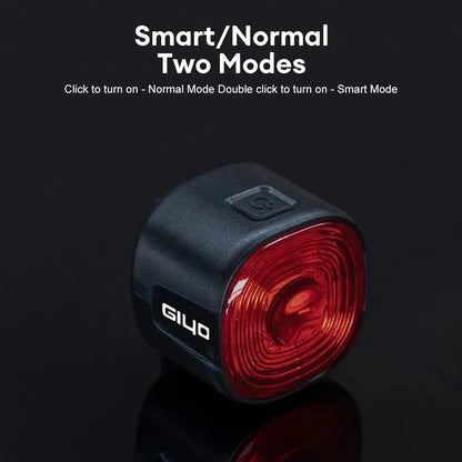 GlYO Auto Brake Sensing Bicycle Tail Light -USBRechargeable, lP66 Waterproof LED WarningLight for MTB & Road Bike Night Safety
