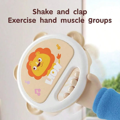 Baby Clapping Tambourine Delicate Tambourines Percussion Instrument Adorable Tambourines Handheld Tambourine Instrument For Kids RELUX.STORE