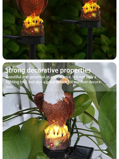 Solar Resin Eagle Lawn Lamp - Outdoor LED Ground Light, Patio & Garden Decorative Lamp