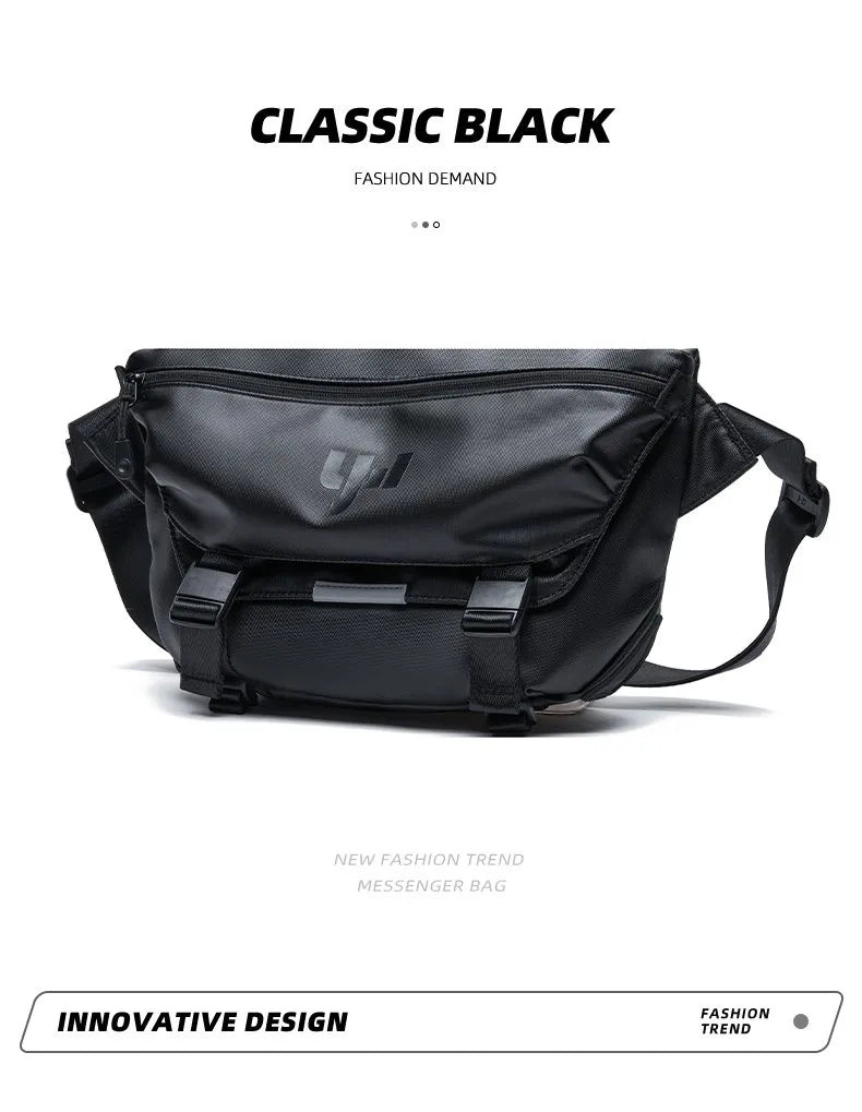 Ins Korean Style Men Waterproof Magnetic Buckle Crossbody Messenger Bag Daily Outdoor Travel Cycling iPad Camera Shoulder Bag