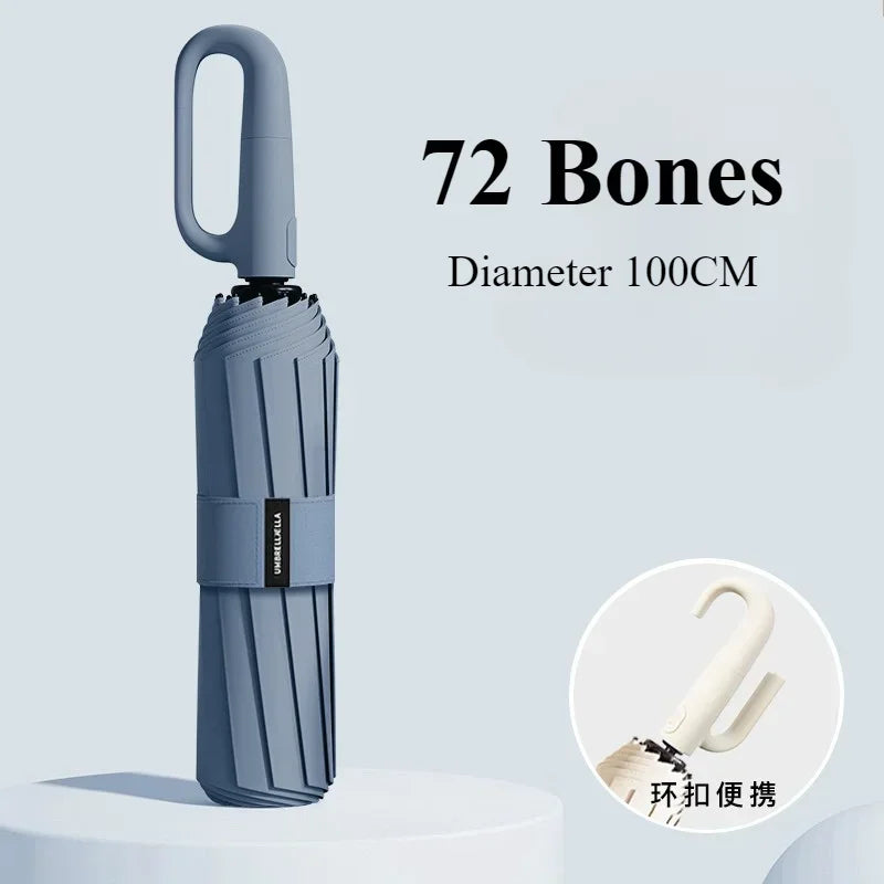 Strong Windproof Automatic Umbrella Sunshade UV Protection Folding Men's Umbrella Buckle Rain Large Parasol for Women