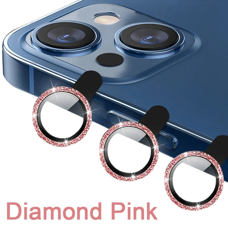 For iPhone 17 Pro Max 17Air 16 Metal Glitter Bling Lens Film HD Glass Camera Protective Cap For iPhone15 Camera Protector Ring RELUX.STORE