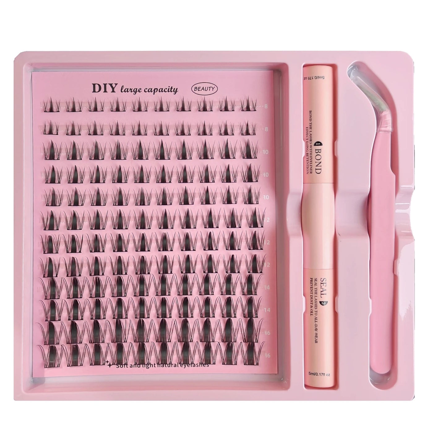DIY Lashes Extension Kit Lash Bond and Seal Remover Eyelashes 200 PCS Clusters Makeup Tools for Gluing Lashes Gluing Glue RELUX.STORE