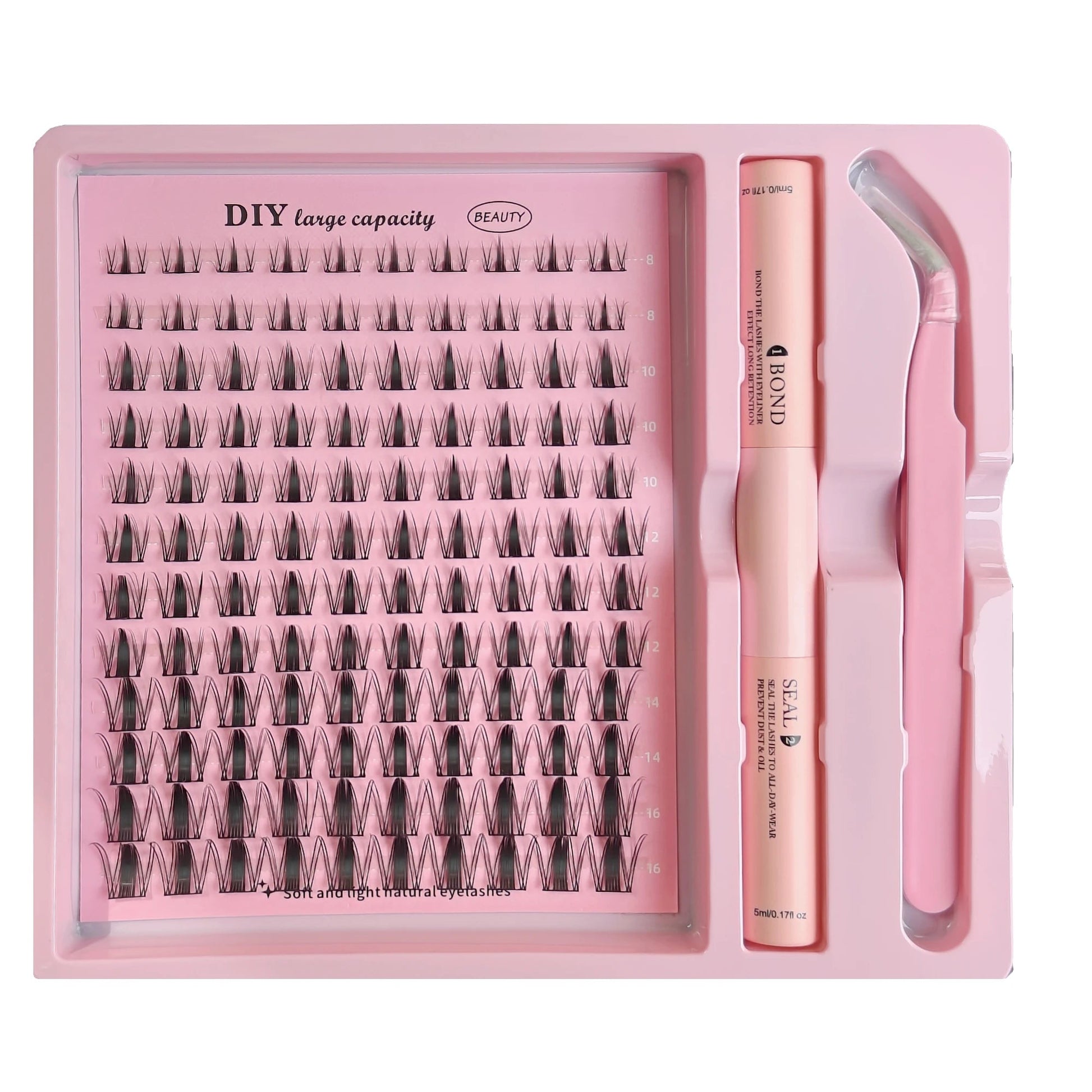 DIY Lashes Extension Kit Lash Bond and Seal Remover Eyelashes 200 PCS Clusters Makeup Tools for Gluing Lashes Gluing Glue RELUX.STORE