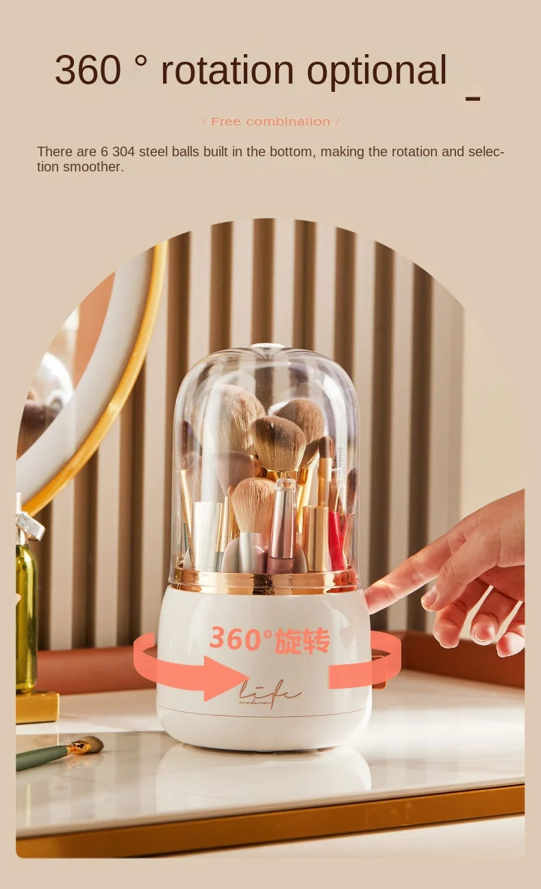 360° Rotating Makeup Organizer Brush Holder Cosmetic Storage Box Pen Case Lipstick Organizer - Clear Plastic Makeup Storage RELUX.STORE