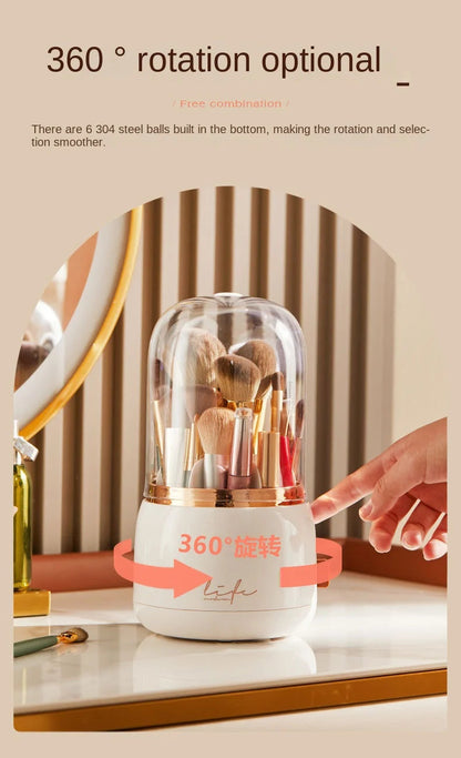 360° Rotating Makeup Organizer Brush Holder Cosmetic Storage Box Pen Case Lipstick Organizer - Clear Plastic Makeup Storage RELUX.STORE