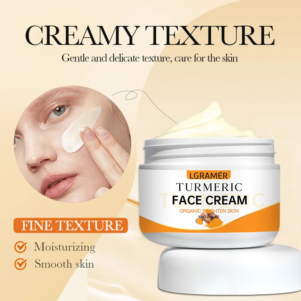Turmeric Whitening Face Cream Wrinkle Removal Lighten Fine Lines Makes Skin Look More Youthful Birghten Moisturize Facial Care RELUX.STORE