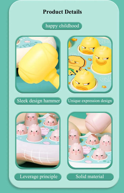 Duck/Frog/Pig Baby Toy Montessori Learning Game Educational Puzzle Gift for 12 24 Months Toddler Boy/Girl with Hammer RELUX.STORE