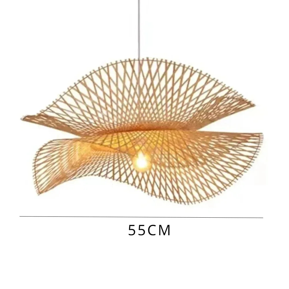 55CM Chandelier Teahouse Rattan Lamp Handmade Cafe Bar Garden Dining Room Bedroom Wicker Rattan Lighting Fixture RELUX.STORE