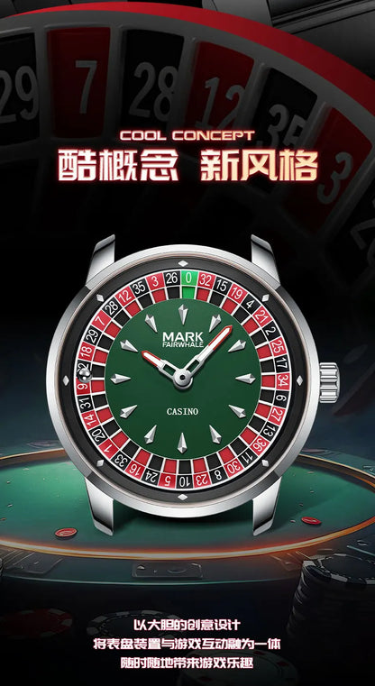 High Quality Mark Fairwhale Mens Wristwatch Fashion Unique Rotating  Roulette Dial Waterproof Quartz Man Watche Dropshipping ﻿