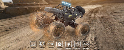RC Cars Remote Control Car 1:12/16 Off Road Truck Metal Shell LED Headlights Offroad Monster RC Trucks 4WD All Terrain Toys Kids