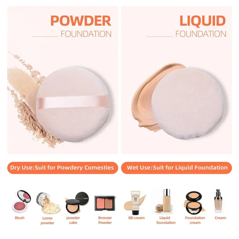 5/10Pcs Round Makeup Sponges Cosmetics Tools Soft Velvet Powder Puff Blender Sponges Facial Foundation Puffs Make Up Accessories RELUX.STORE