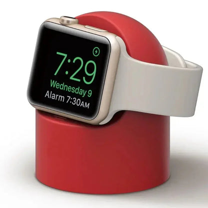 “Apple Watch Charger Stand – Durable Silicone Dock for iWatch Ultra/8/SE2/7/6/SE/4/3 (38–49mm) | Nightstand Mode Compatible | Stable Fast Charging Dock for All Apple Watch Models”