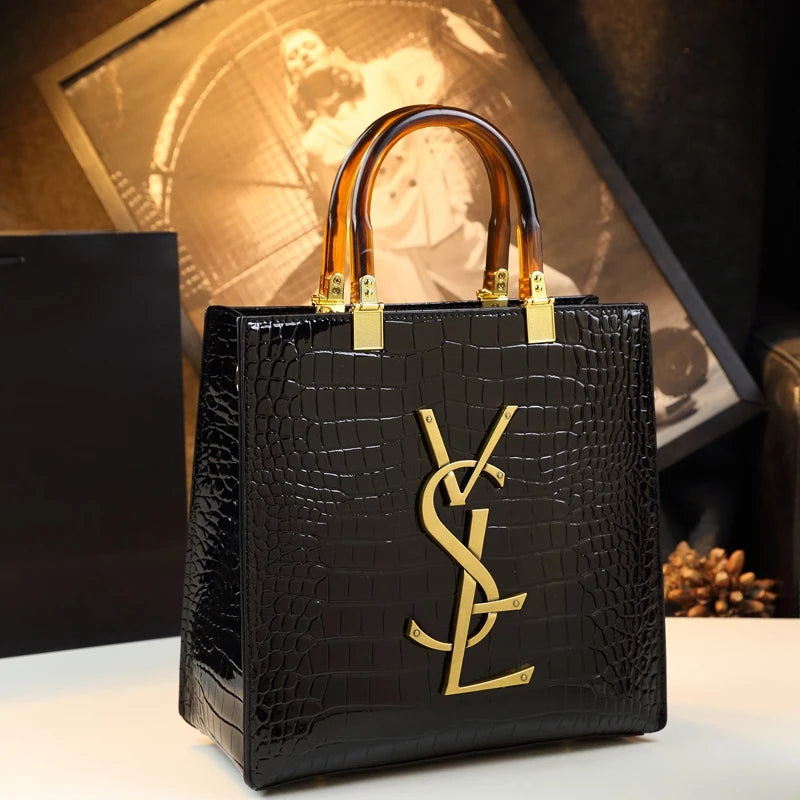 2025 New Arrival All-match Crocodile Pattern Atmospheric Middle-aged Women's Bag Large Capacity Portable Tote Bag Handbags RELUX.STORE