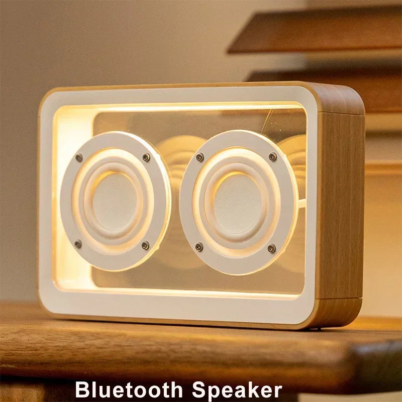 Wireless Bluetooth Speaker with Duel Horn Transparent Comfortable Reading Light Portable Stereo HIFI Sound Quality Music Box