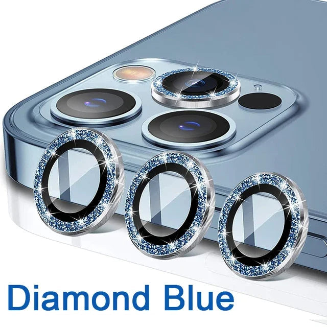For iPhone 17 Pro Max 17Air 16 Metal Glitter Bling Lens Film HD Glass Camera Protective Cap For iPhone15 Camera Protector Ring RELUX.STORE