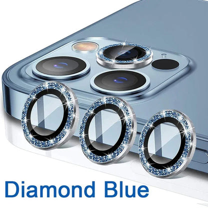 For iPhone 17 Pro Max 17Air 16 Metal Glitter Bling Lens Film HD Glass Camera Protective Cap For iPhone15 Camera Protector Ring RELUX.STORE