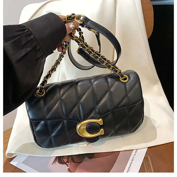 Luxury Fashion Women's Chain Handbag PU Leather Girls Shoulder Messenger Bag Brand lightweight Commuting Bag Tassel Square Bag RELUX.STORE