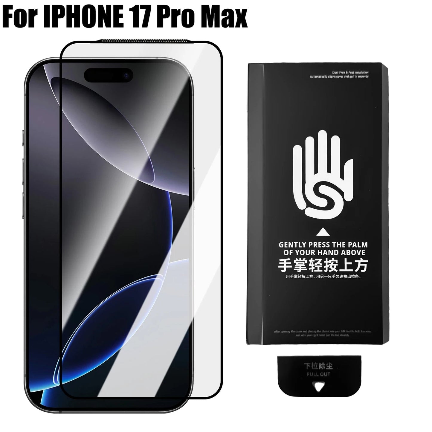 1-3Pcs For iPhone 17 Air Pro Max Tempered Glass Screen Protector One Hand Easy Install Kit Clear HD Protective Film for iPhone17 RELUX.STORE