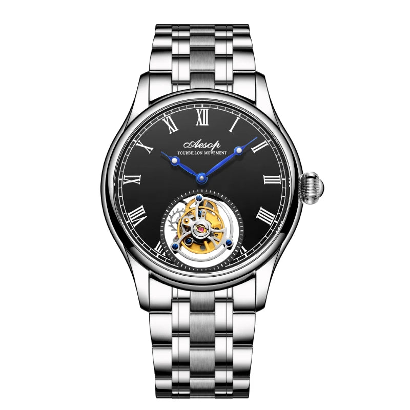 Aesop Real Flying Tourbillon Movement Mechanical Watches Luxury Watch for Men Skeleton Tourbillon Watch Sapphire Official StoreS