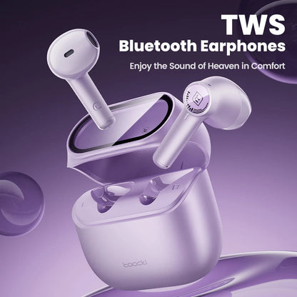 Toocki ENC Bluetooth 5.3 Headphones TWS HiFi Sound Stereo Earphones with Mic Wireless Waterproof In-Ear Headset for Mobile Phone RELUX.STORE
