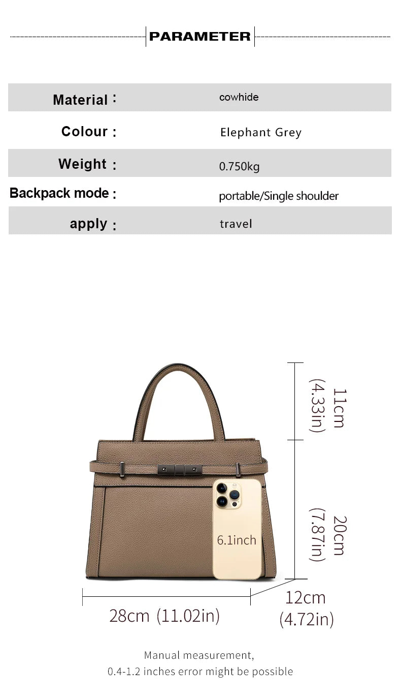 Genuine leather women's bag original first layer cowhide women's hand shoulder simple tote bag occupation RELUX.STORE