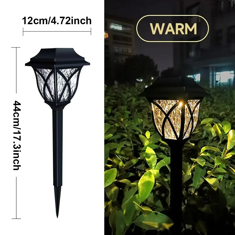 2pcs LED Solar Lawn Lights Outdoor Waterproof Garden Pathway Lamps Warm Light for Villa Courtyard Landscape Decoration Miflame RELUX.STORE