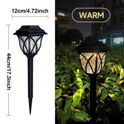 2pcs LED Solar Lawn Lights Outdoor Waterproof Garden Pathway Lamps Warm Light for Villa Courtyard Landscape Decoration Miflame RELUX.STORE