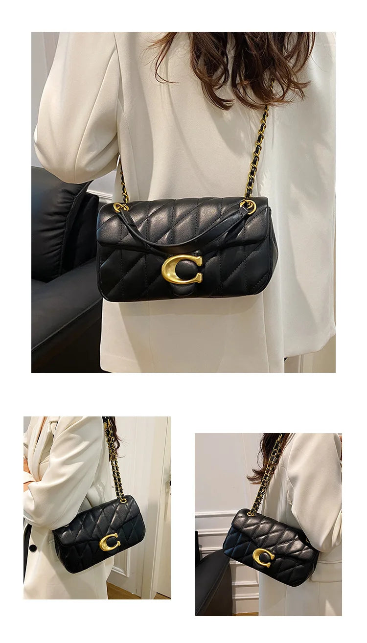 Luxury Fashion Women's Chain Handbag PU Leather Girls Shoulder Messenger Bag Brand lightweight Commuting Bag Tassel Square Bag RELUX.STORE