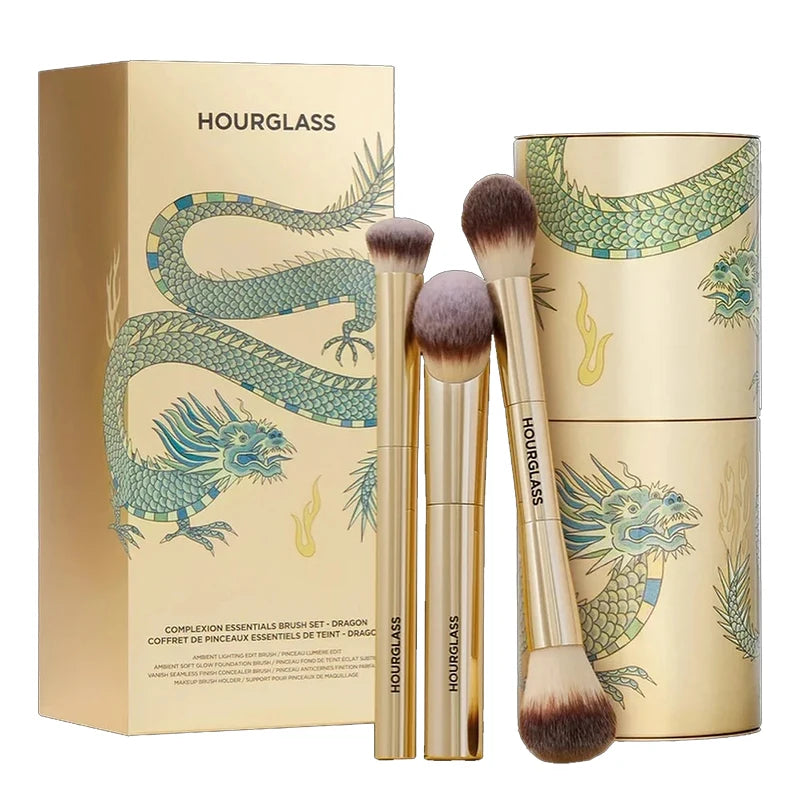 Hourglass Makeup Brush - 3piece Foundation Brush Loose Powder Brush Concealer Brush New Design + Brush Cartridge RELUX.STORE