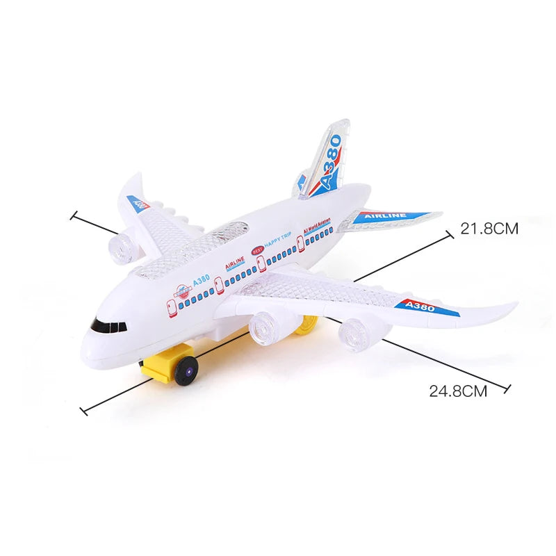 Electronic Aeroplane Toy with Music & Light Airplane Toy Electric Detachable Plane Toys Autopilot Automatic Obstacle Avoidance - RELUX.STORE