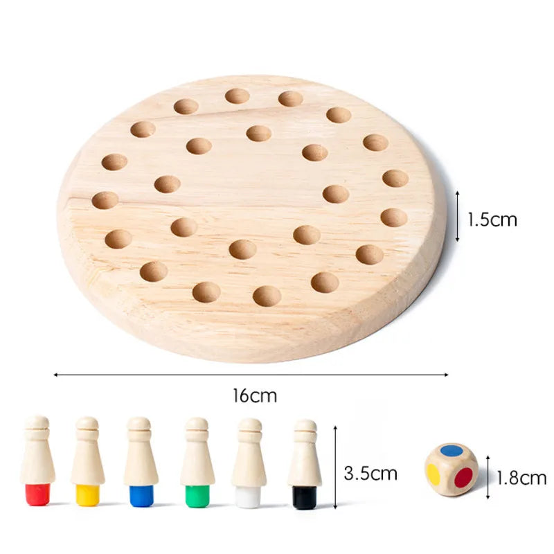 Wooden Memory Match Stick Chess Color Game Board Puzzles Montessori Educational Toy Cognitive Ability Learning Toys For Children RELUX.STORE