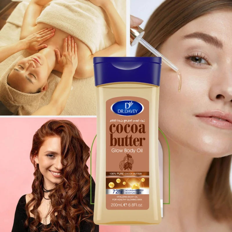 Cocoa Butter Body Oil Cocoa Butter Glow Body Oil Body Oil Skin Care Essential Oil，Suitable for all skin types，VITALIZING BODY OI RELUX.STORE