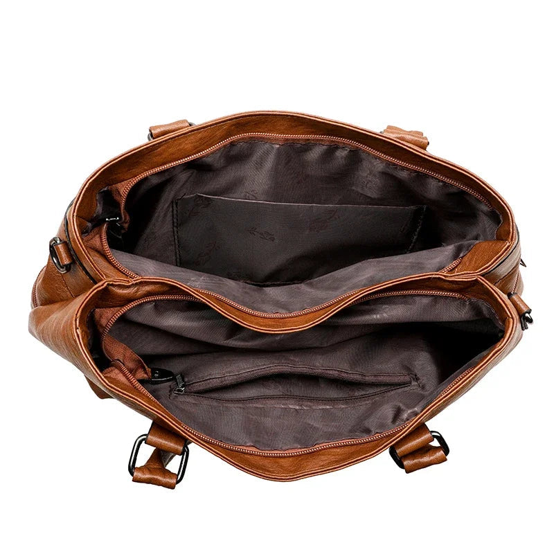 Elegant Handbag for Women High Quality Leather Top-Handle Bags Purse Ladies Shoulder Crossbody Bag Large Casual Tote 2025 Hot RELUX.STORE