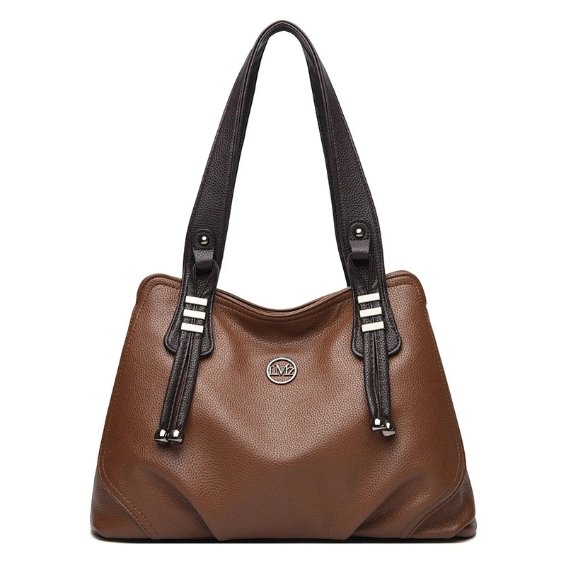 High Quality Soft Leather Handbags for Women Vintage Shoulder Tote Bag Luxury Designer Ladies Large Capacity Top-Handle Bags Sac RELUX.STORE