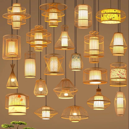 Neo-Chinese Style Handmade Bamboo Chandeliers-Modern Retro Lighting for  Restaurants Hot Pot Tea Rooms B&Bs
