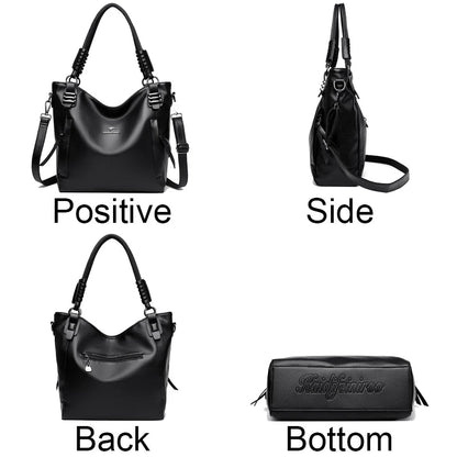 Luxury Soft Genuine Leather Handbag Fashion Women Shoulder Messenger Bag Solid Color Cowhide Tote Fashion Female Crossbody Sac RELUX.STORE