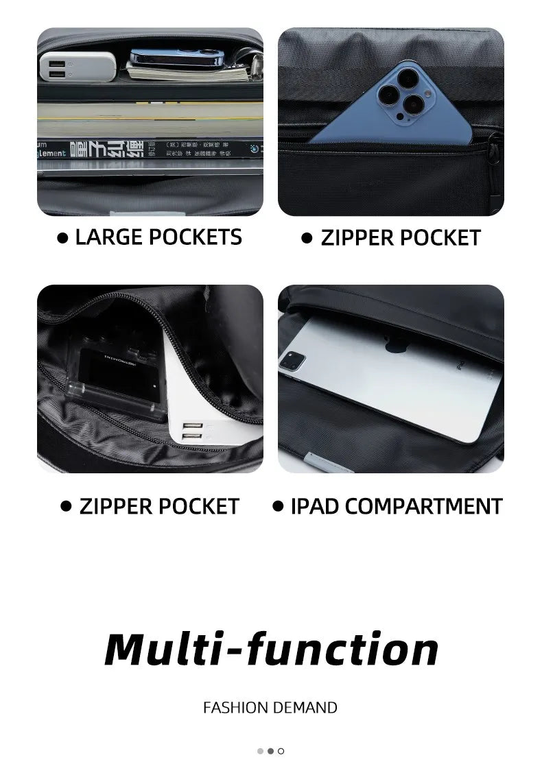 Ins Korean Style Men Waterproof Magnetic Buckle Crossbody Messenger Bag Daily Outdoor Travel Cycling iPad Camera Shoulder Bag