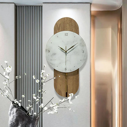Aesthetic Chinese Wall Clock Creative Pendulum Solid Wood Log Wind Interior Design Unique Art Medieval Decoration Room Decor