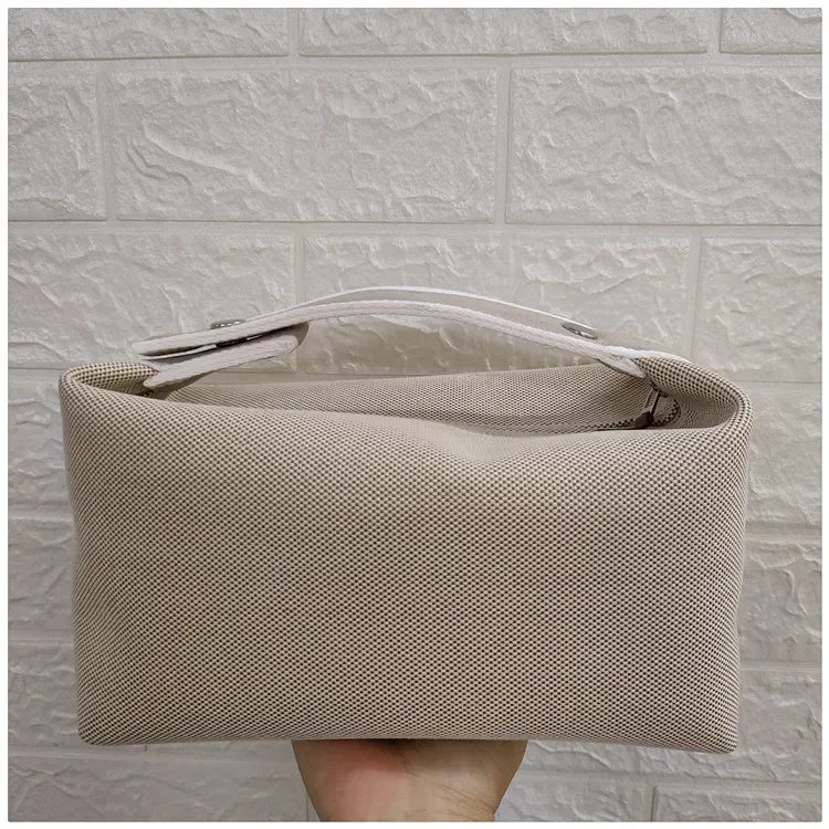 2024 New Large Capacity Canva Makeup Bag Soft Texture Fashionable Women's Shoulder Bag Color Blocking Handbag From China RELUX.STORE