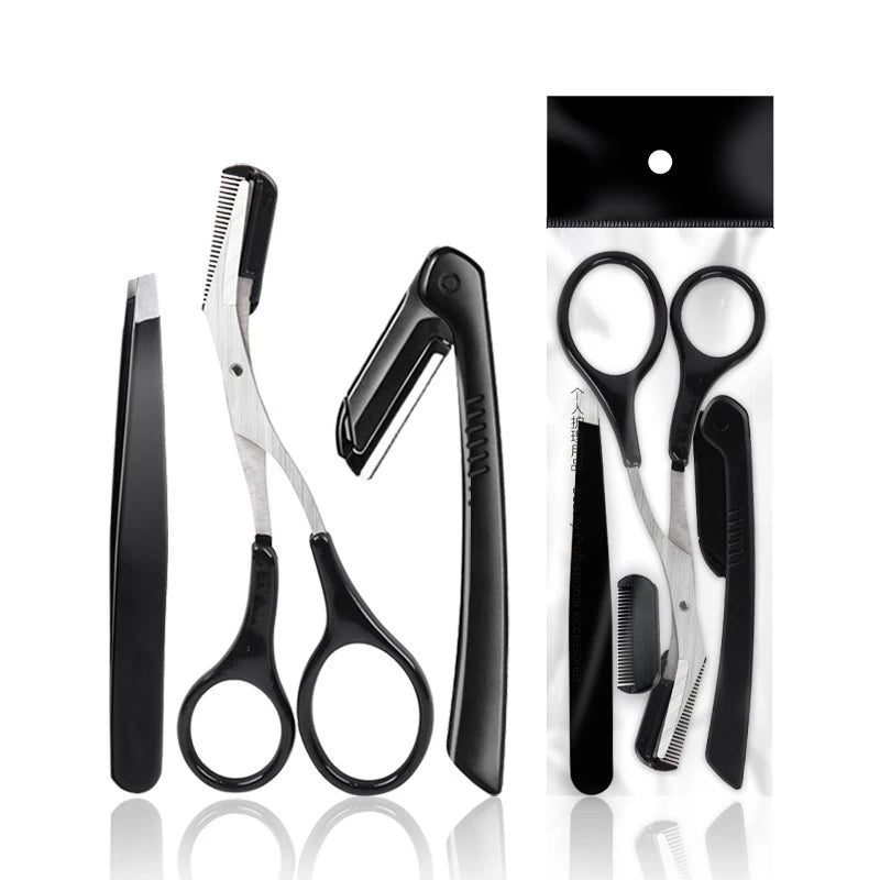 3-11PCS Eyebrow Trimmer Set Scissors Tweezers Eyebrow Razor Scraping Eyebrow Comb Razor Eyebrow Clip Makeup Tools Sets RELUX.STORE