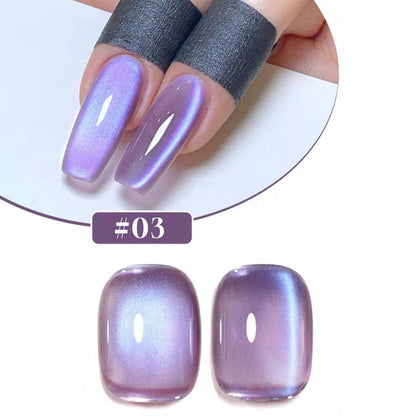 1/6PCS SS25 Cat Eye Gel Polish w/Glass Beads & Crystal, 5 Colors Salon DIY Nail Supplies Kit for Pro Nails Manicure RELUX.STORE
