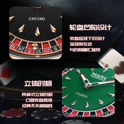 High Quality Mark Fairwhale Mens Wristwatch Fashion Unique Rotating  Roulette Dial Waterproof Quartz Man Watche Dropshipping ﻿