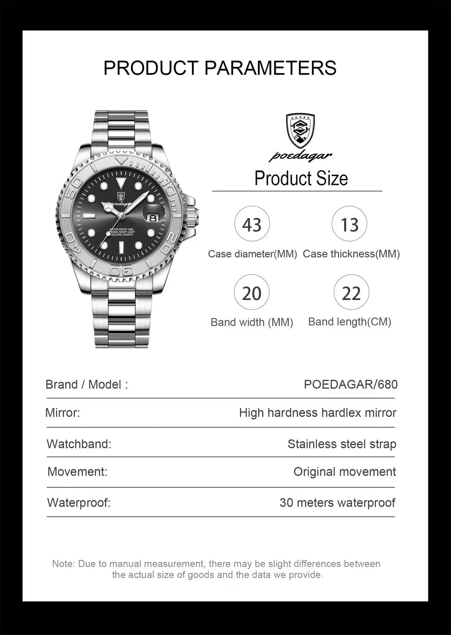 POEDAGAR Luxury Men Watch Business Quartz Man Clock Sports Waterproof Luminous Date Stainless Steel Men's Watches Male Reloj+box RELUX.STORE