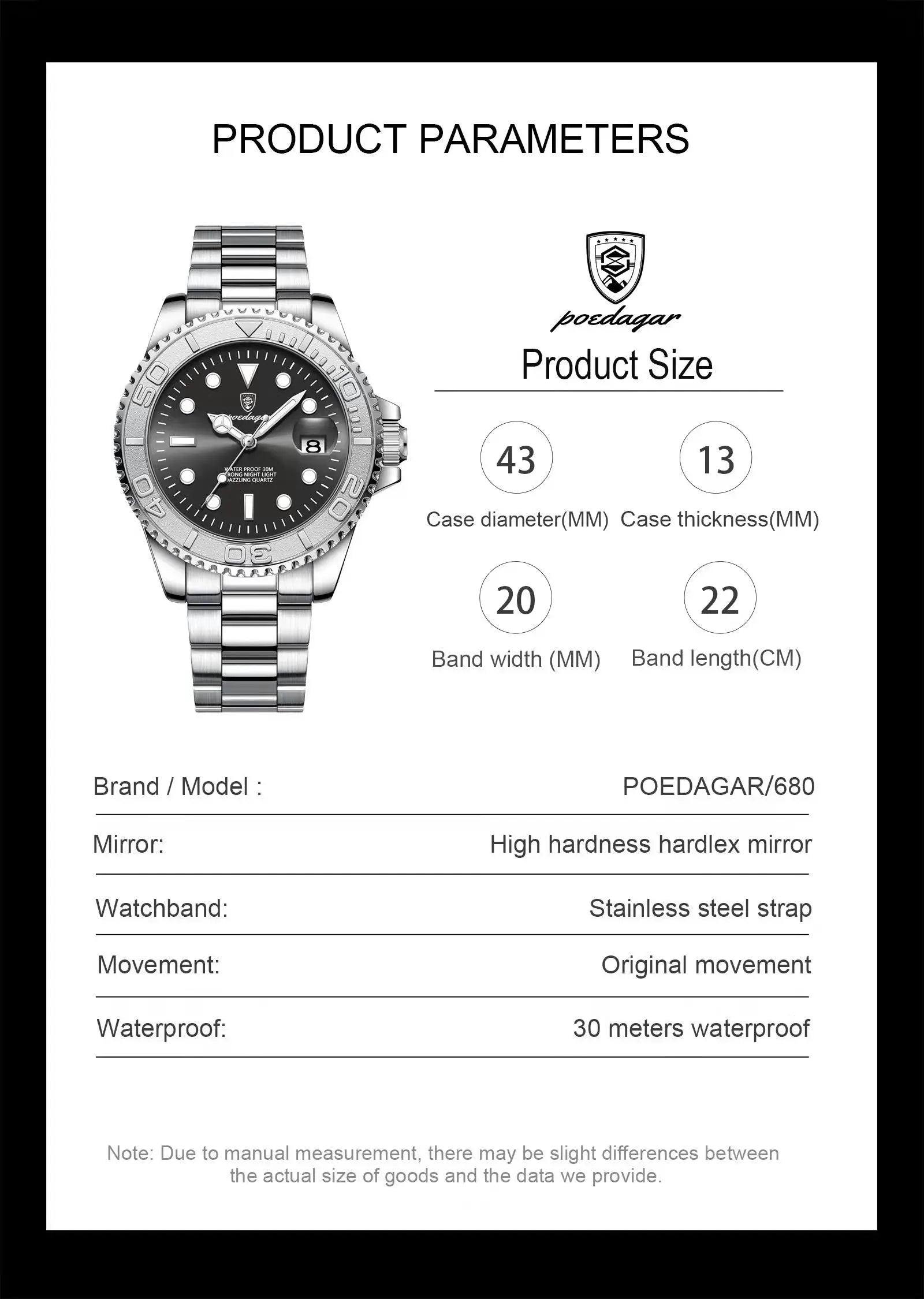 POEDAGAR Luxury Men Watch Business Quartz Man Clock Sports Waterproof Luminous Date Stainless Steel Men's Watches Male Reloj+box RELUX.STORE
